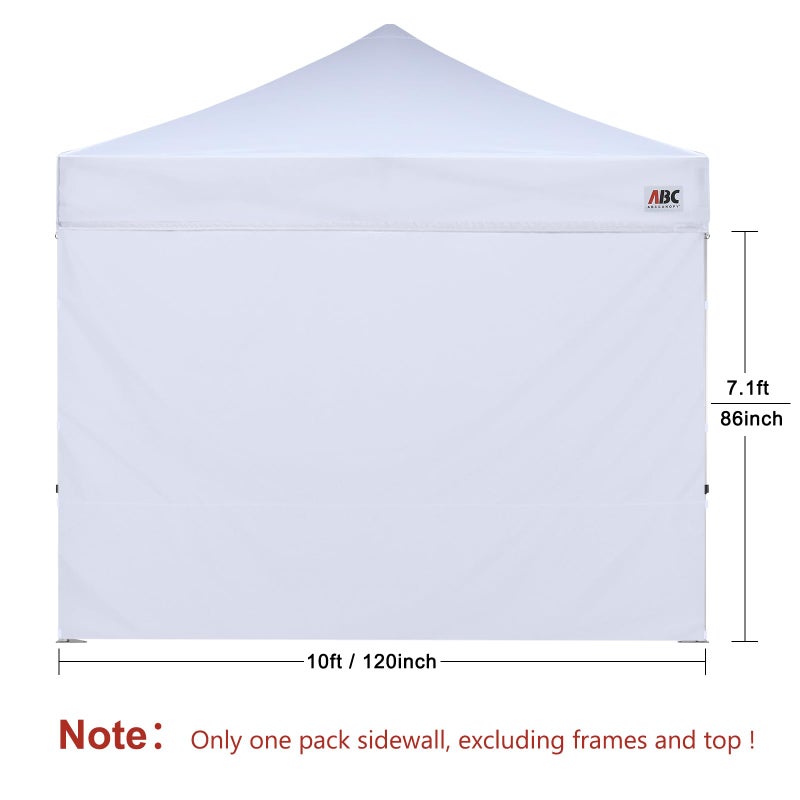 ABCCANOPY Instant Canopy SunWall 10x10 FT, 1 Pack Sidewall Only, No Frame or Top, White - Image 2
